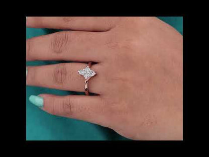 Unique Cluster Engagement Ring – Rose Gold & Salt & Pepper