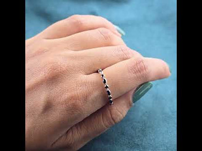 Sleek & Striking Black Diamond Band – Marquise + Round Sparkle