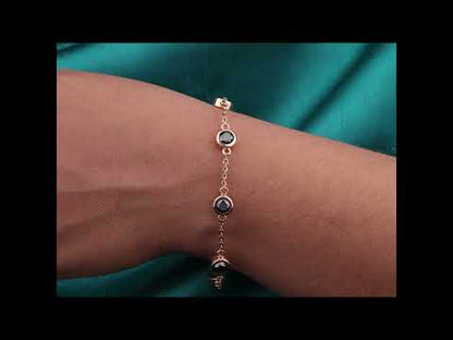Modern Black Diamond Bracelet – 14KT Rose Gold Elegance
