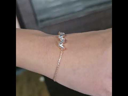 Geometric Diamond Bracelet in Rose Gold – Modern Zigzag Design