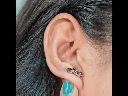 Gold Black Onyx Heart Studs – Elegant Gift for Her