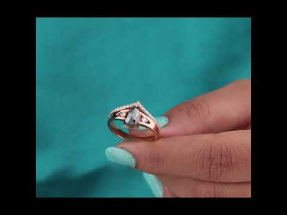 Alternative Rose Gold Bridal Set – Salt & Pepper Diamond
