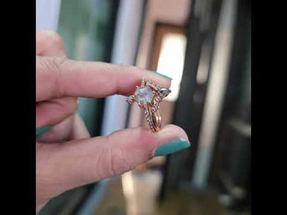 Salt & Pepper Wedding Ring in 18K Rose Gold – Bold and Unique