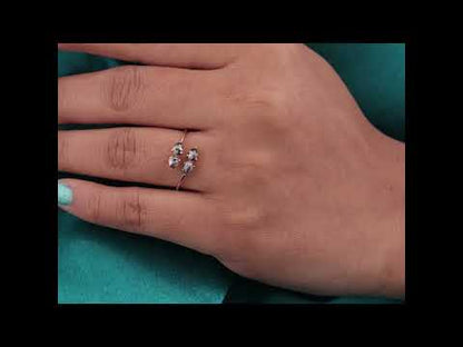 Minimalist Salt & Pepper Diamond Ring in 14KT Rose Gold