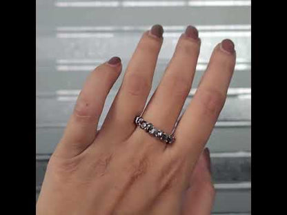 2.40ct Salt and Pepper Diamond Wedding Band in 10k Rosegold