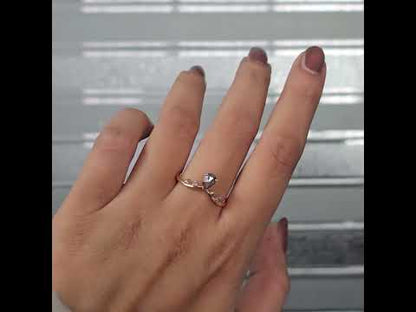 Salt and Pepper Pear and Round Diamond Band in Rose Gold