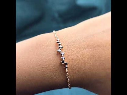 Delicate Black Diamond Bracelet in Rose Gold – Everyday Elegance