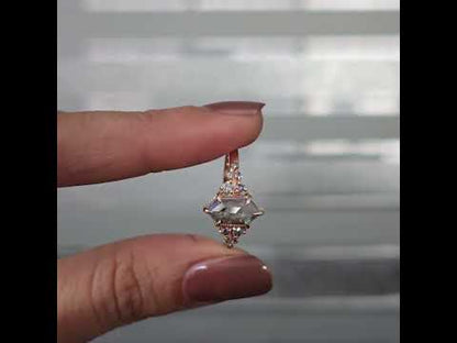 Salt and Pepper Hexagon Diamond Engagement Ring in Gold