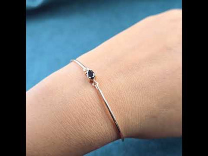 Minimalist Black Diamond Bracelet – Sleek Rose Gold Shine