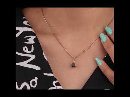 Elegant Black Diamond Pendant in 14KT Rose Gold