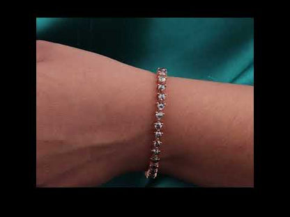 Elegant Rose Gold Diamond Tennis Bracelet – Rose Cut Sparkle