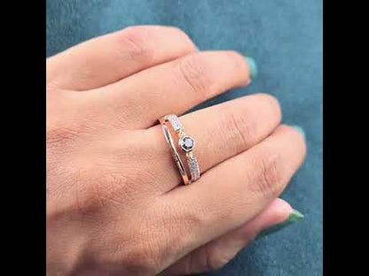 Bold Contrast – Round Black and White Diamond Ring