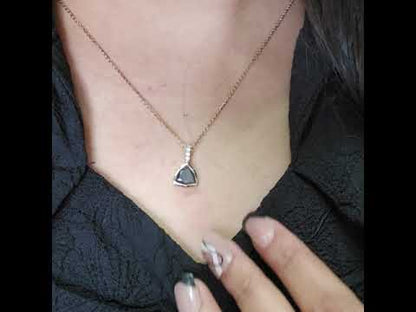 Salt and pepper Diamond Pendant Necklace in Rose Gold – Bold & Elegant
