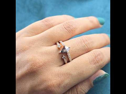 Modern Salt & Pepper Wedding Ring in Rose Gold – Bold & Unique