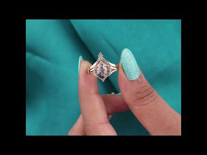 Salt and Pepper Diamond Oval Ring – Rose Gold with Timeless Edge
